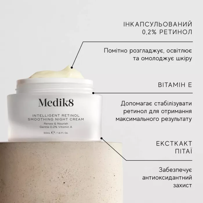 КРЕМ З РЕТИНОЛОМ INTELLIGENT RETINOL® SMOOTHING NIGHT CREAM MEDIK8