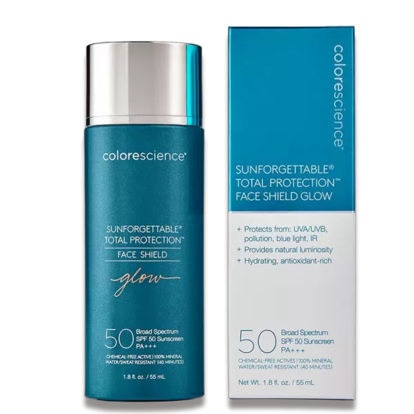 Сонцезахисний крем для обличчя SPF 50 "Сяйво" - Colorescience Sunforgettable® Face Shield Glow